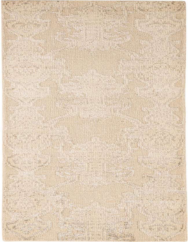 A 9 ft Darya runner rug in ivories and creams, featuring a high pile modern pattern, perfect for a hallway.