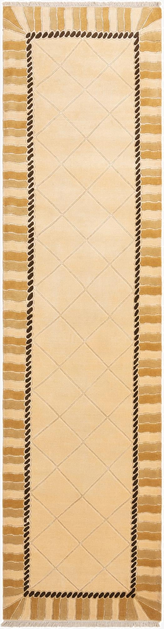  3' 3 x 13'  Hand Knotted Darya Wool Runner Rug