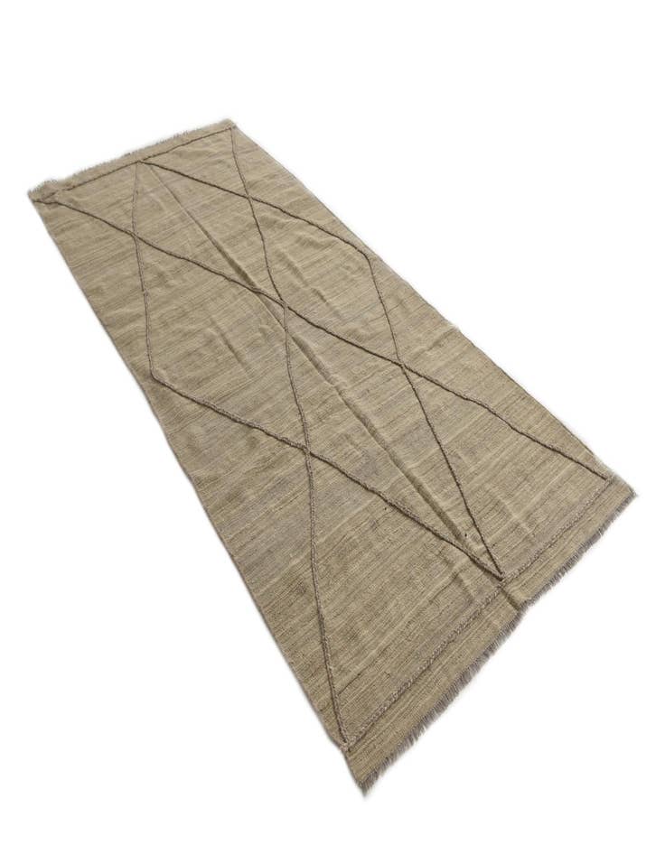 Detail image of  4' 6 x 9' 10  Hand Woven Kilim Modern Wool Runner Rug