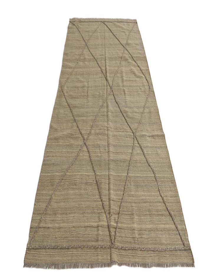 Detail image of  4' 6 x 9' 10  Hand Woven Kilim Modern Wool Runner Rug
