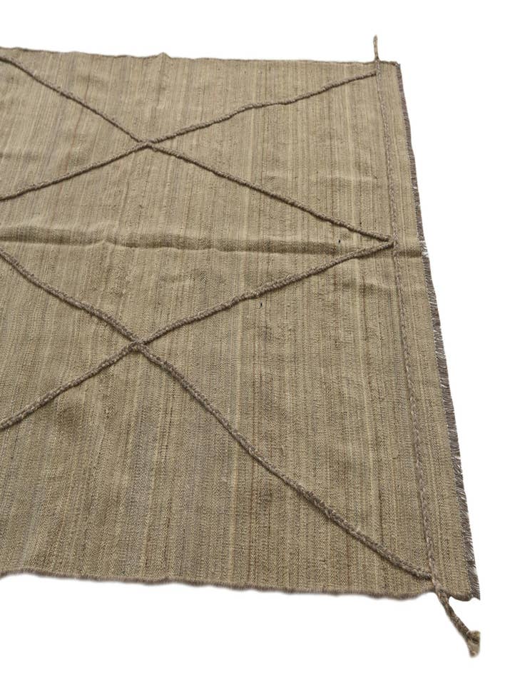 Detail image of  4' 6 x 9' 10  Hand Woven Kilim Modern Wool Runner Rug