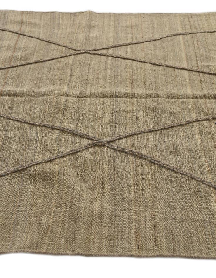 Detail image of  4' 6 x 9' 10  Hand Woven Kilim Modern Wool Runner Rug