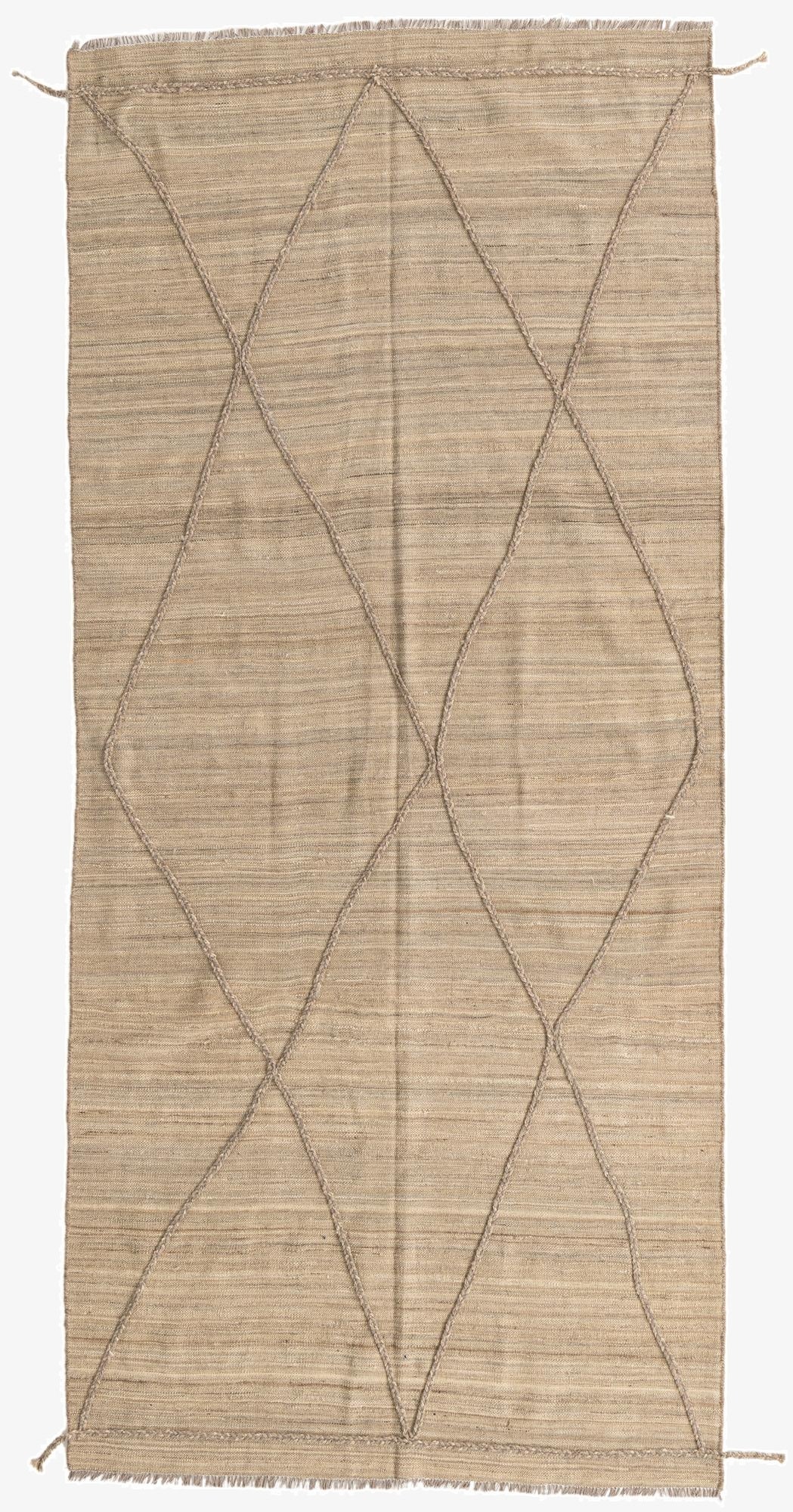  4' 6 x 9' 10  Hand Woven Kilim Modern Wool Runner Rug