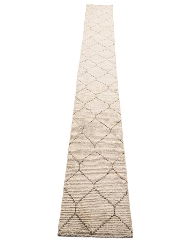 Detail image of  2' 3 x 16' 7  Hand Knotted Moroccan Wool Runner Rug