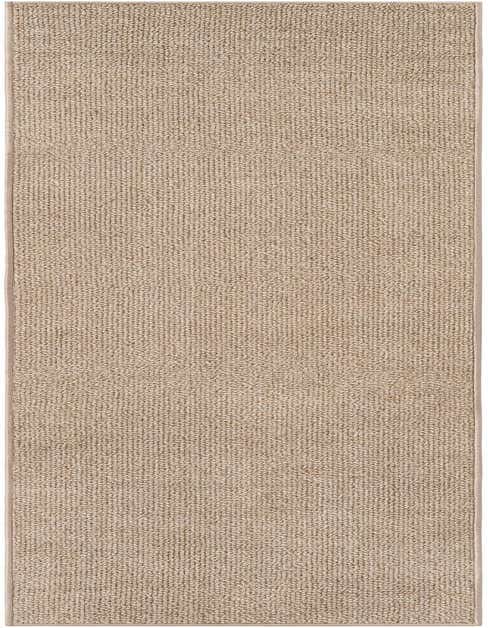 An 8 ft runner rug in a solid ivory/cream color with a flat, textured pile, suitable for hallways or patios.