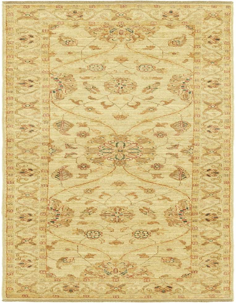 A 7 ft ivory runner rug with a botanical and tribal oriental pattern, ideal for a hallway.