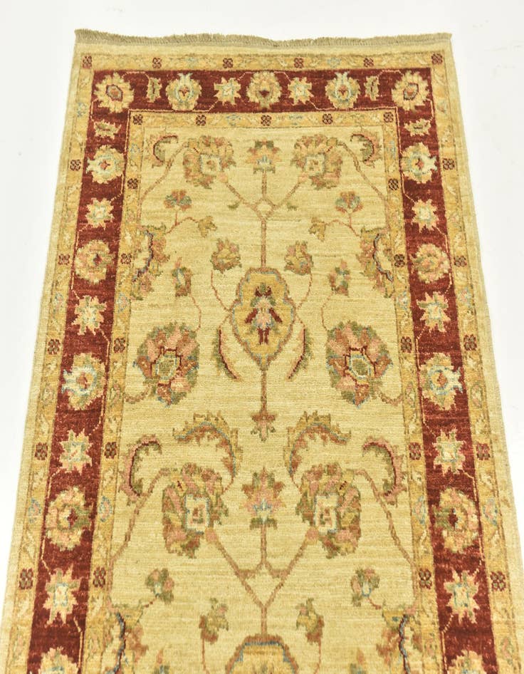 Detail image of  2' 9 x 11' 1  Hand Knotted Peshawar Ziegler Runner Rug