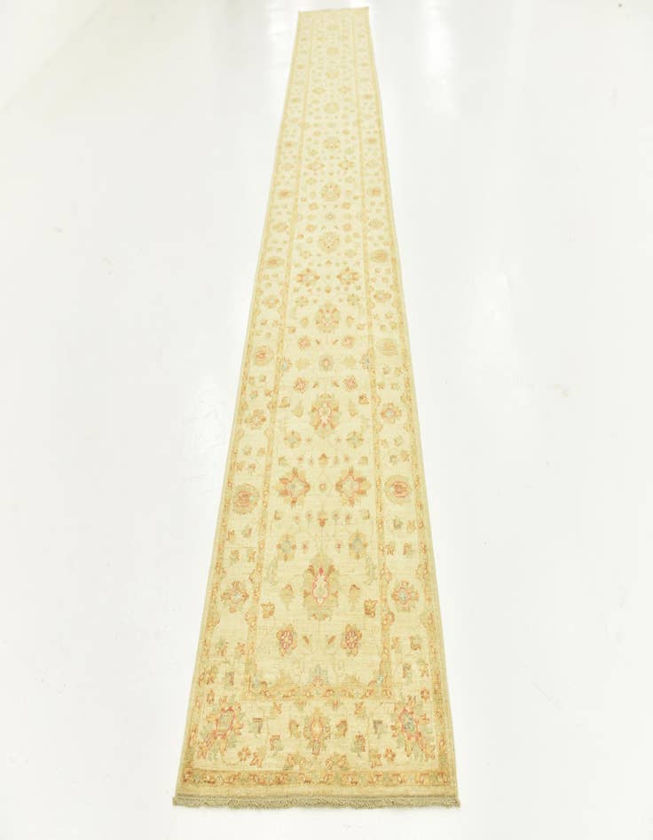 Detail image of  2' 9 x 16' 3  Hand Knotted Peshawar Ziegler Runner Rug