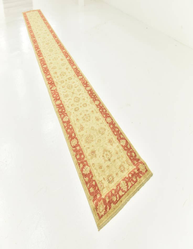 Detail image of  2' 8 x 22' 5  Hand Knotted Peshawar Ziegler Runner Rug