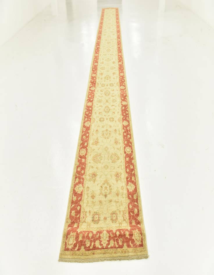 Detail image of  2' 8 x 22' 5  Hand Knotted Peshawar Ziegler Runner Rug