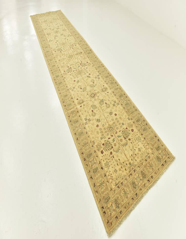 Detail image of  4' 4 x 17' 5  Hand Knotted Peshawar Ziegler Runner Rug