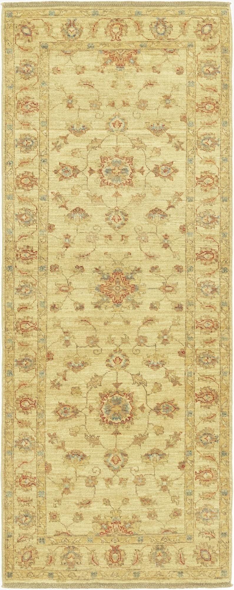  2' 6 x 6' 4  Hand Knotted Peshawar Ziegler Runner Rug