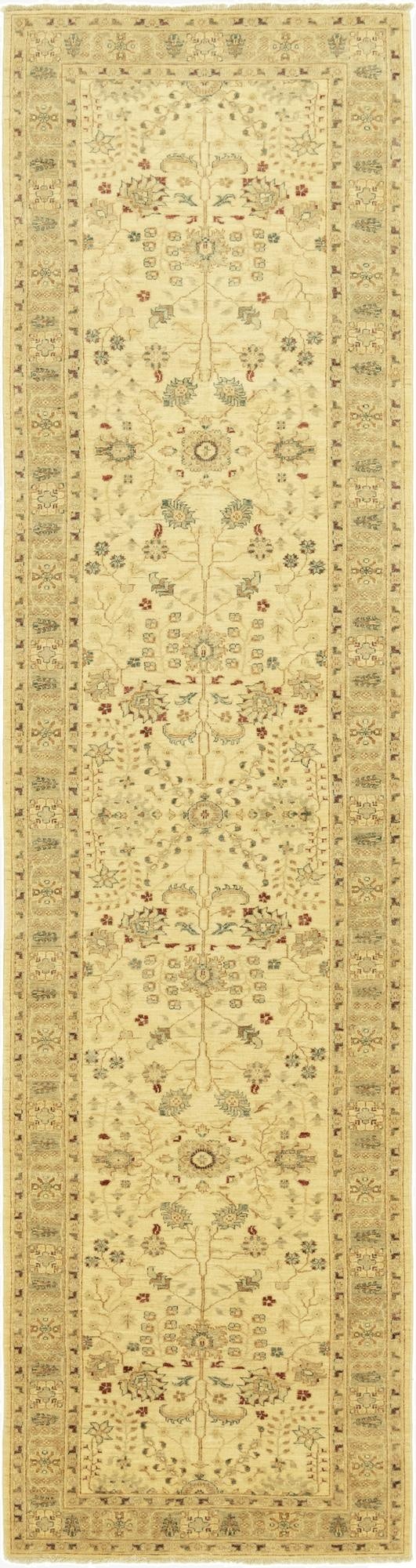  4' 4 x 17' 5  Hand Knotted Peshawar Ziegler Runner Rug