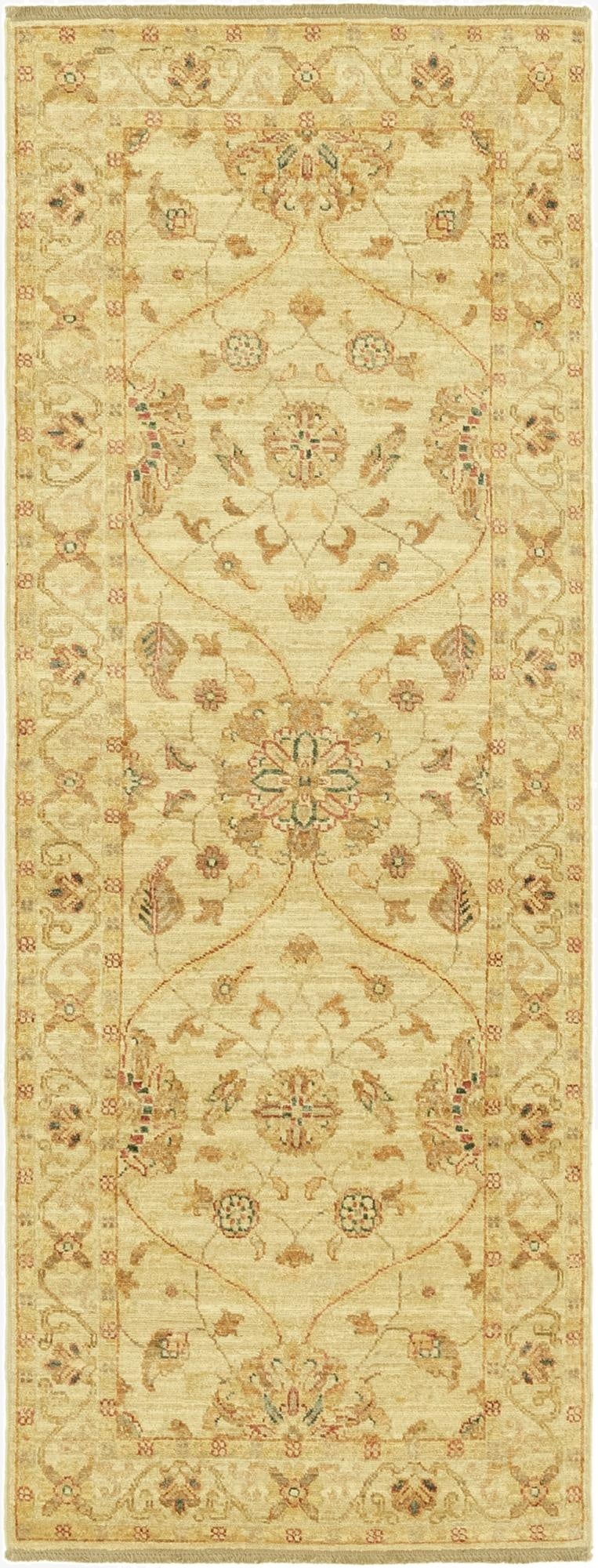 2' 5 x 6' 7  Hand Knotted Peshawar Ziegler Runner Rug