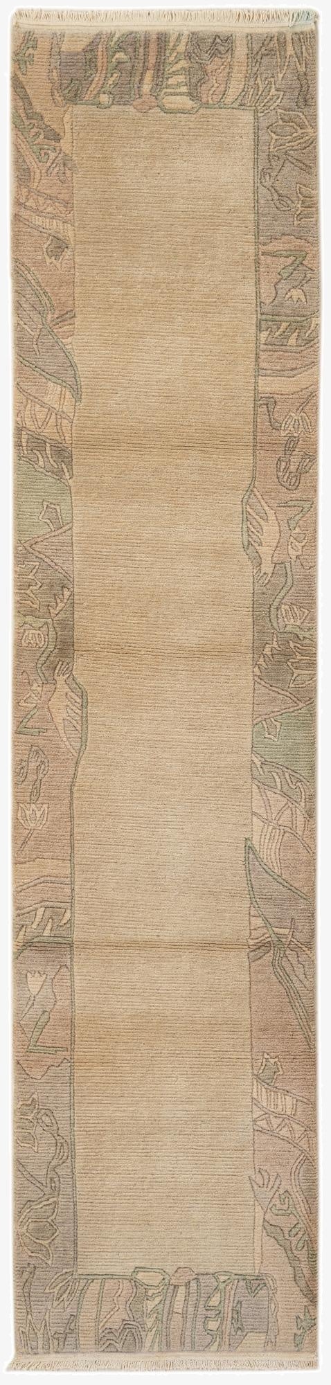  2' 7 x 11'  Hand Knotted Tibet Wool Runner Rug