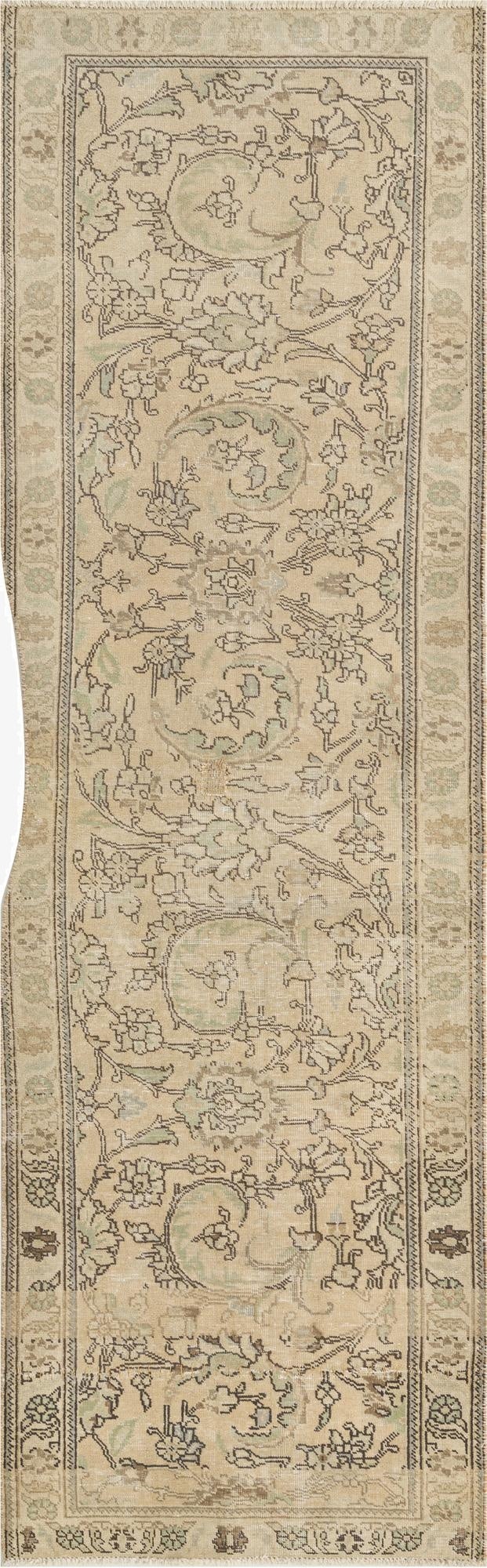  2' 7 x 9'  Hand Knotted Ultra Vintage Persian Wool Runner Rug