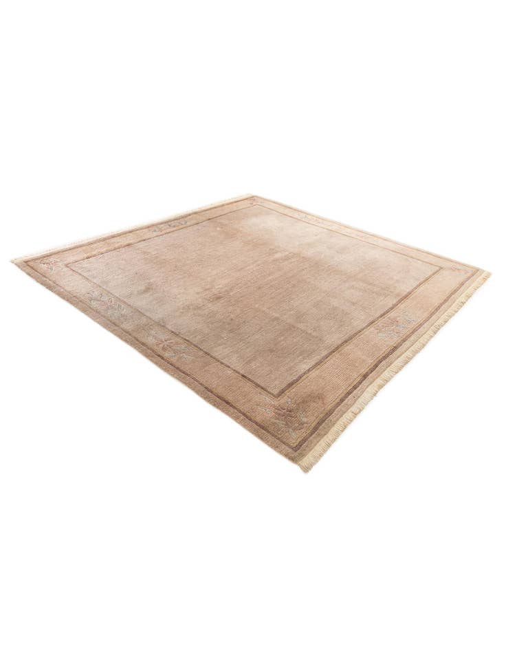 Detail image of  8' x 8' 5  Hand Knotted Tibet Wool Square Rug