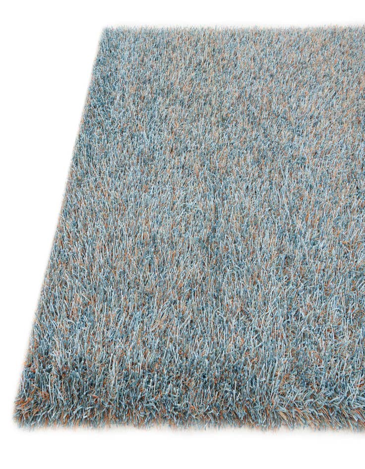 Detail image of  5' x 6' 7  Hand Woven Two-Tone Shag Rug