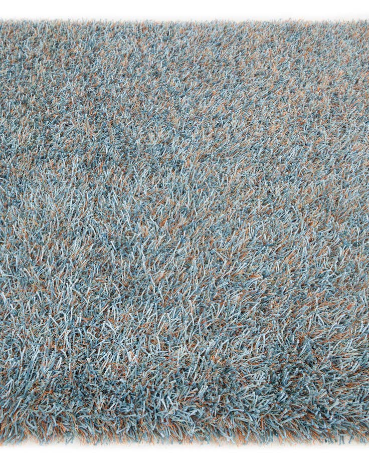 Detail image of  5' x 6' 7  Hand Woven Two-Tone Shag Rug