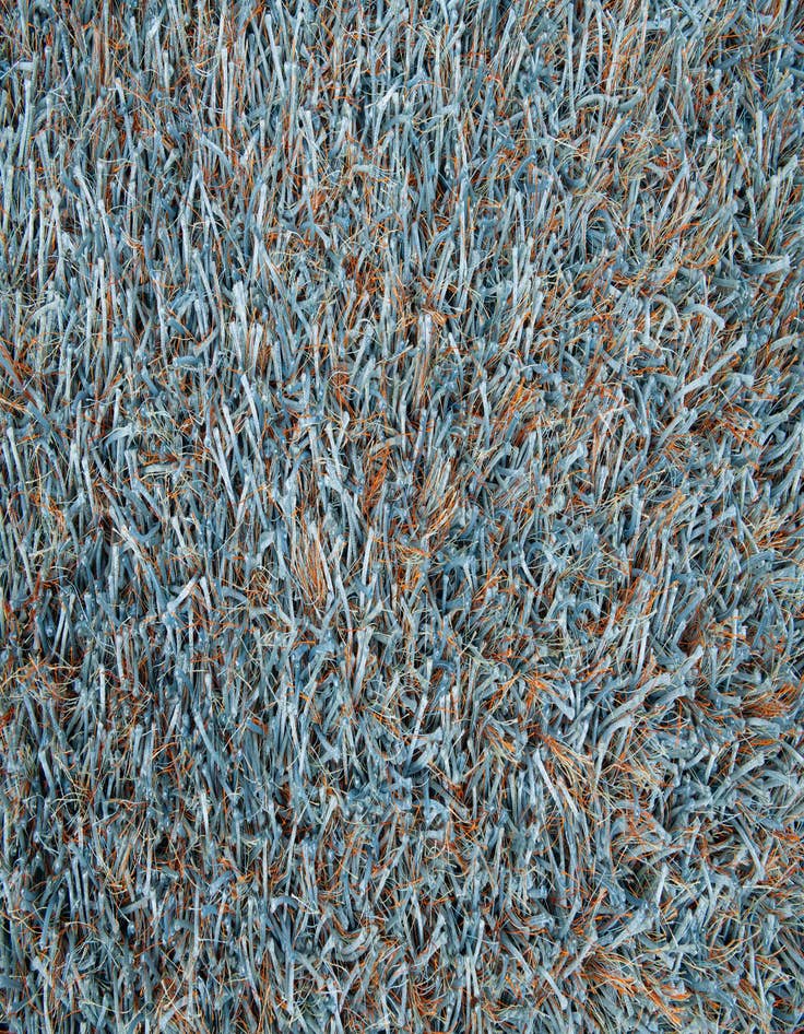 Detail image of  5' x 6' 7  Hand Woven Two-Tone Shag Rug