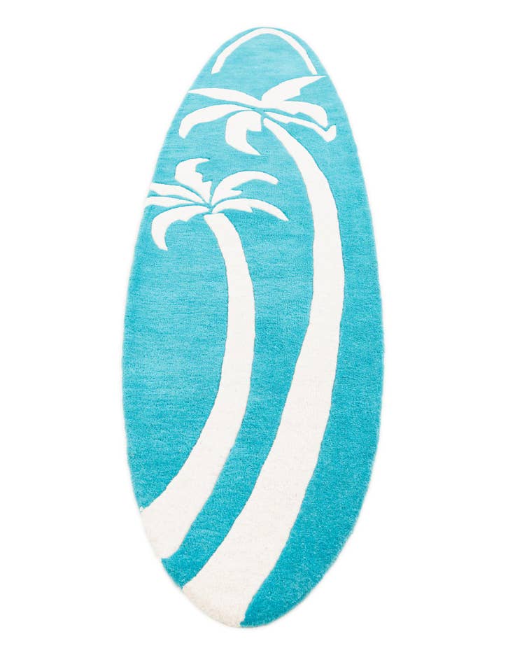 Detail image of  2' x 8' 9 SurfBoard Wool Freeform Rug