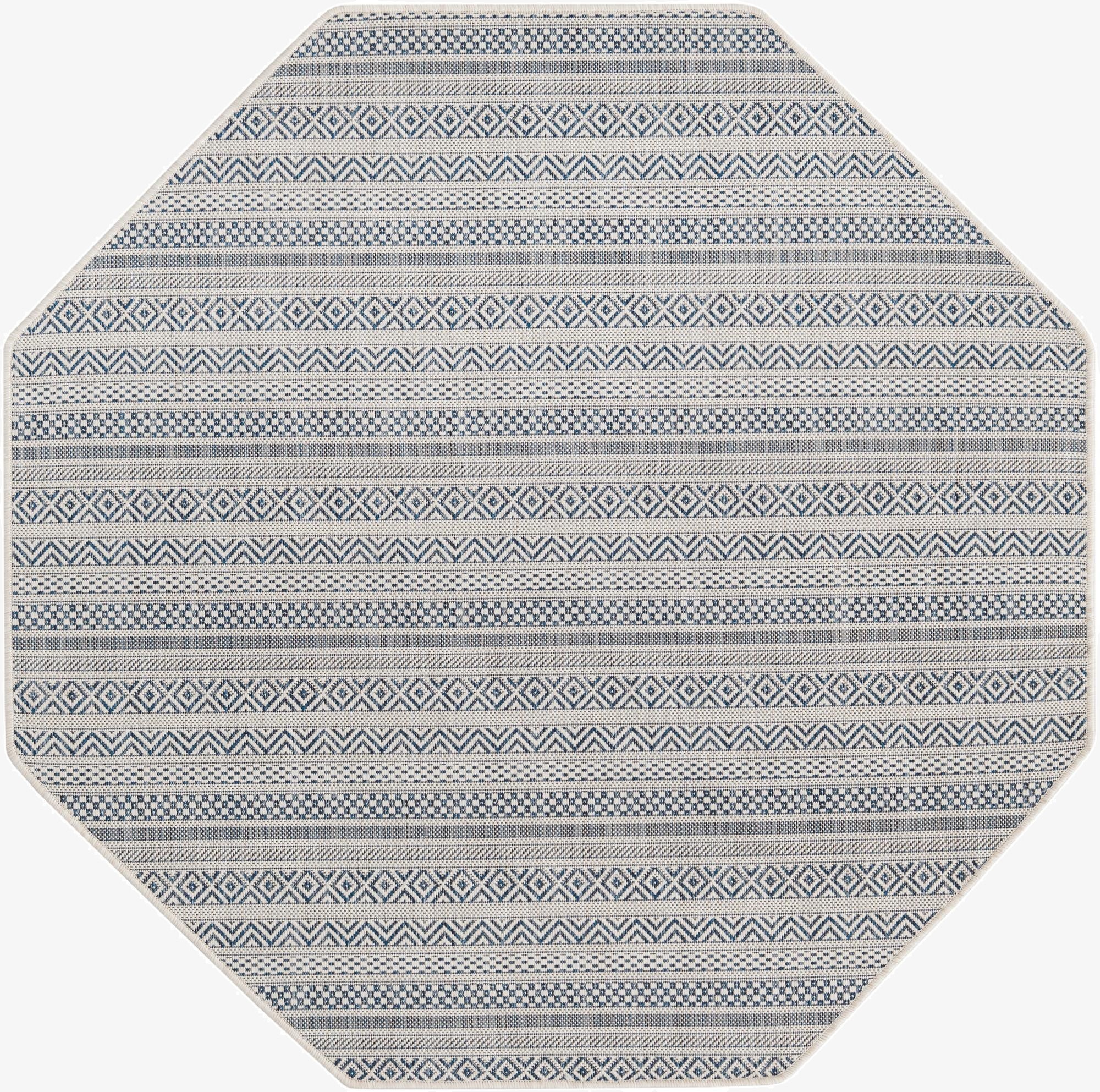  5' 3 x 5' 3  Washable Ribbon Indoor / Outdoor Octagon Rug