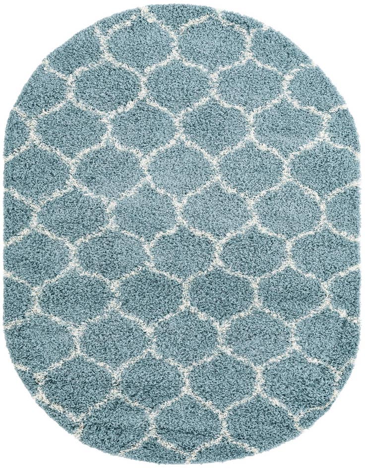 Detail image of  5' 3 x 8' Lattice Shag Oval Rug