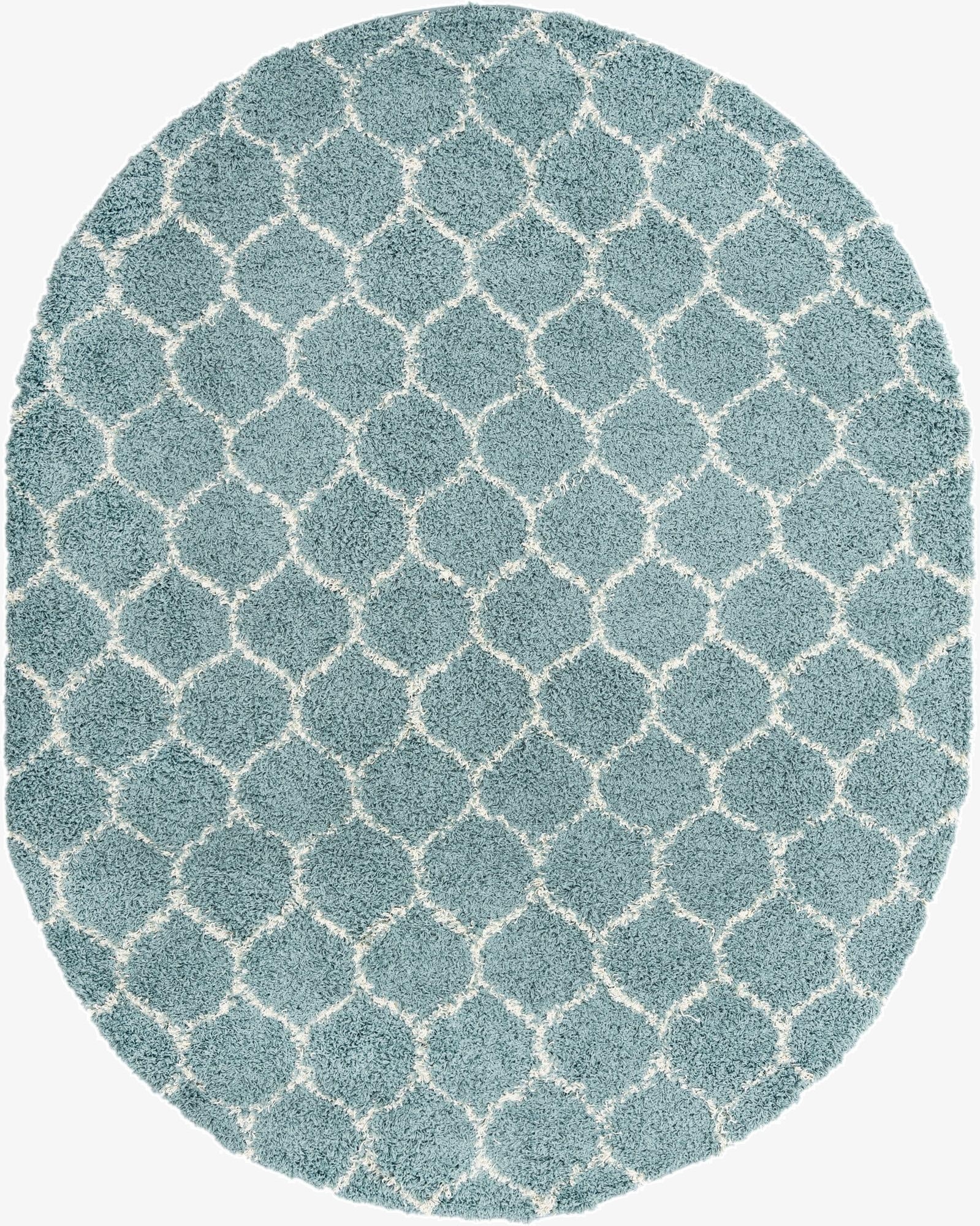  7' 10 x 10' Lattice Shag Oval Rug