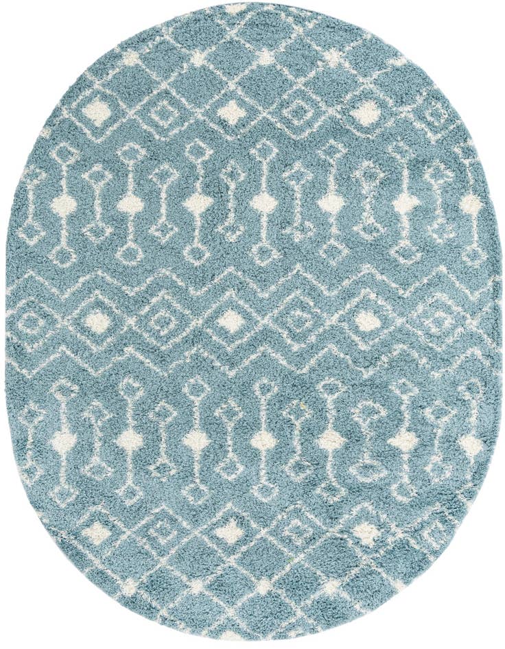 Detail image of  7' 10 x 10' Moroccan Trellis Shag Oval Rug