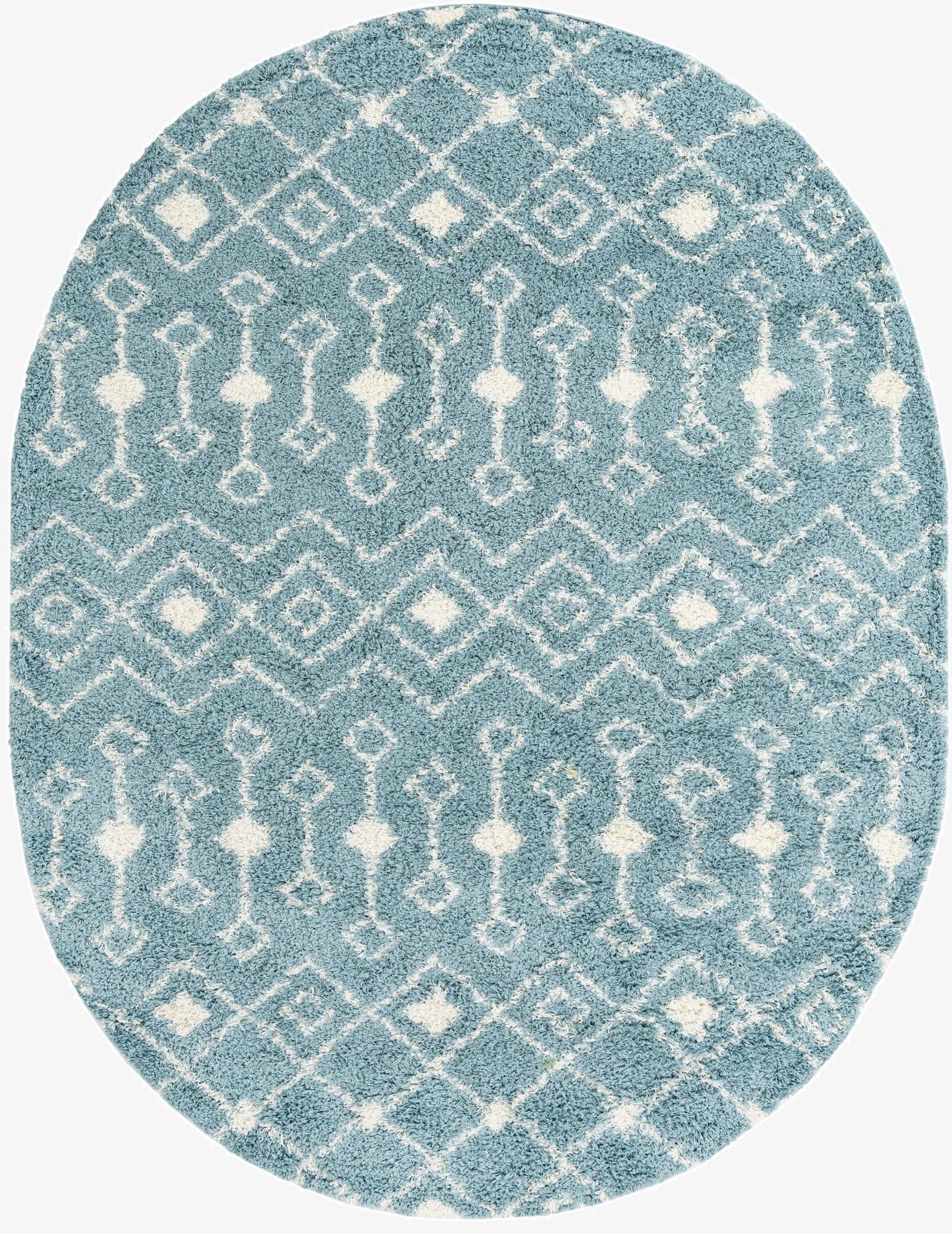  7' 10 x 10' Moroccan Trellis Shag Oval Rug