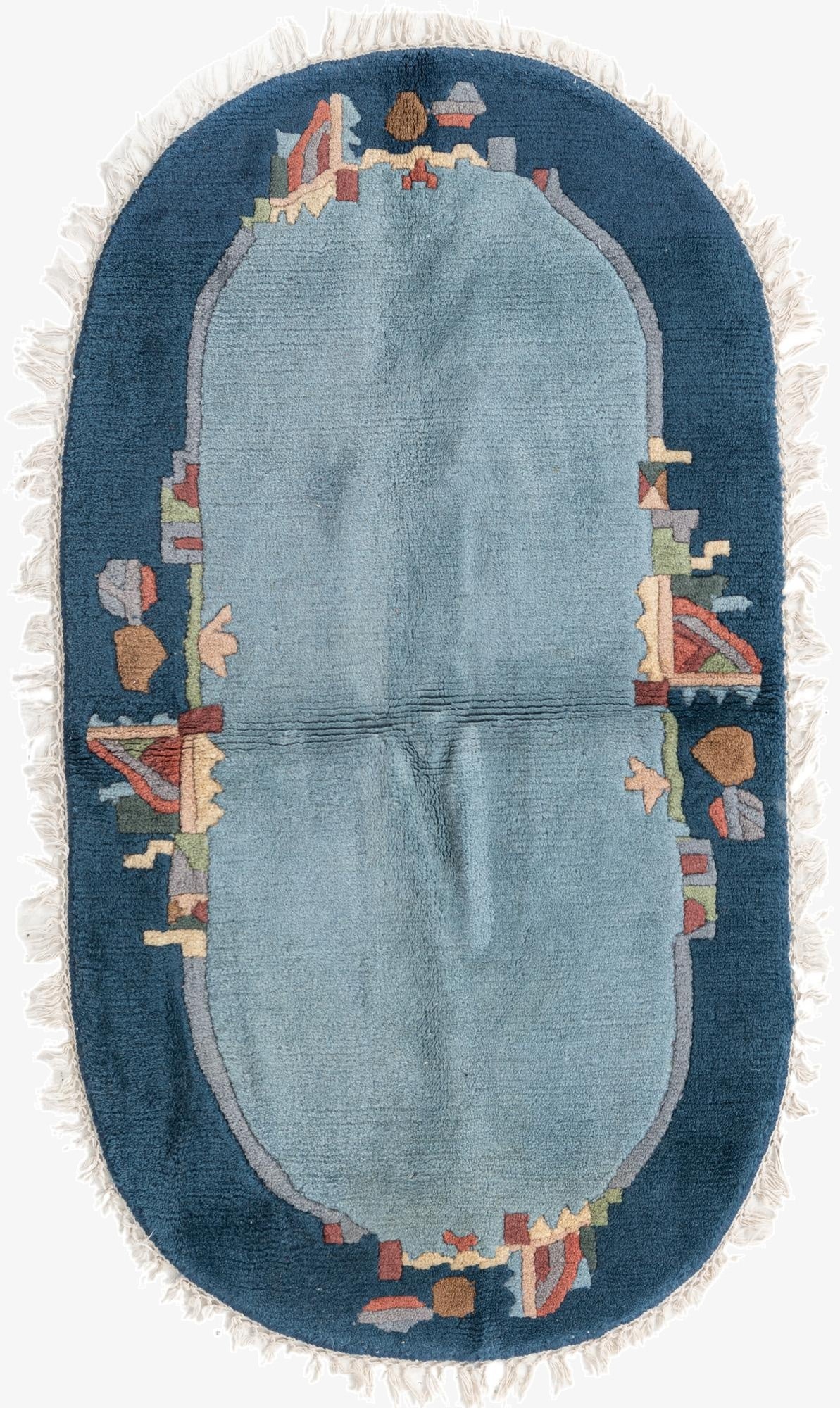  2' 5 x 4' 5  Hand Knotted Nepal Wool Oval Rug