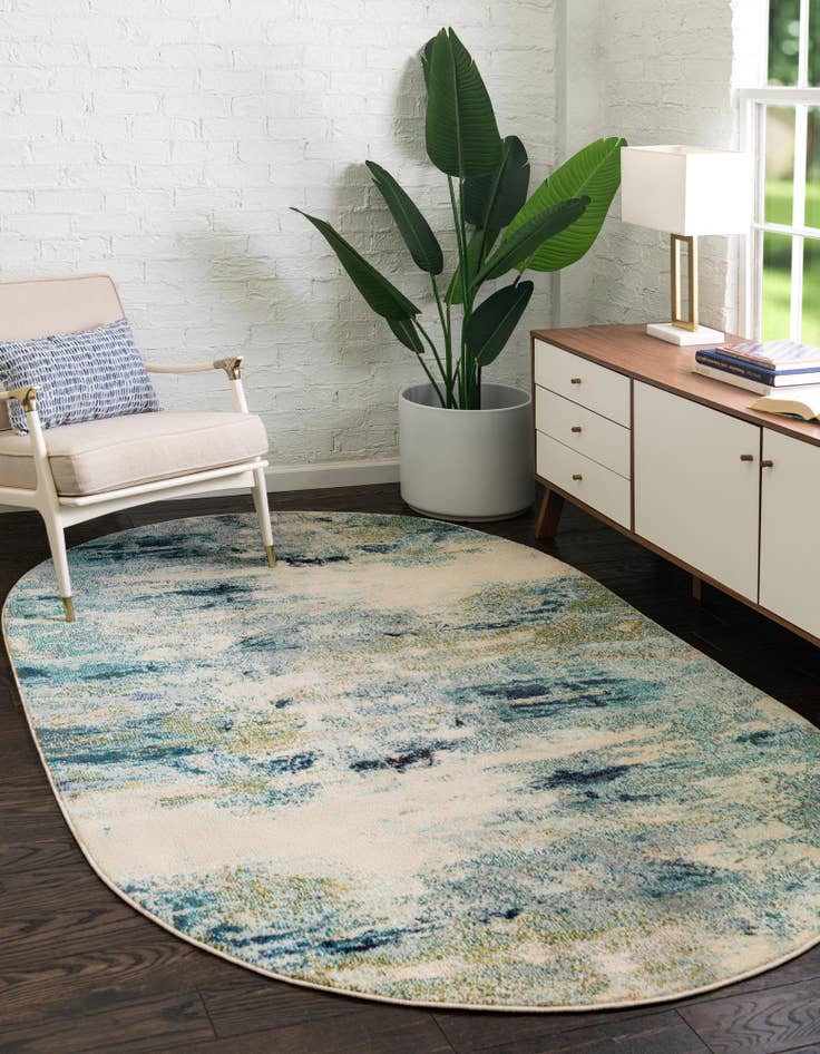 Detail image of  3' 3 x 5' 3  Washable Theia Oval Rug