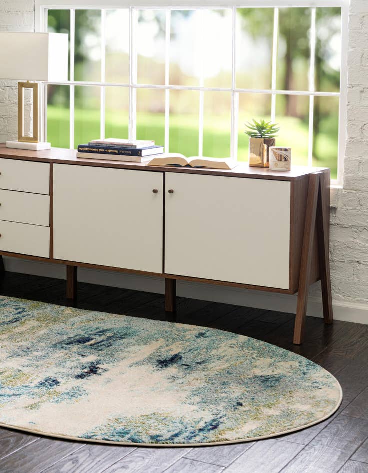 Detail image of  3' 3 x 5' 3  Washable Theia Oval Rug