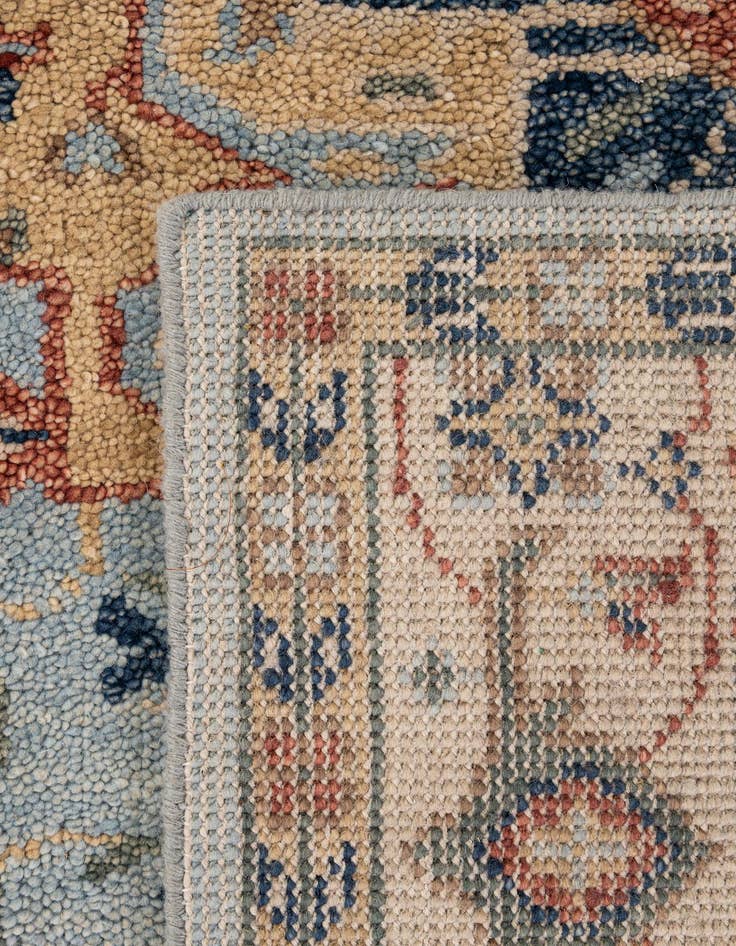 Detail image of  5' 1 x 8' 3  Hand Knotted Agra Wool Rug