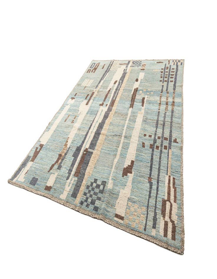 Detail image of  9' 6 x 11' 9  Hand Knotted Beni Marok Rug