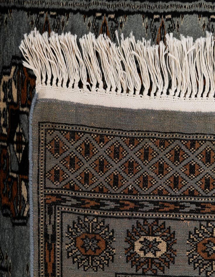 Detail image of  3' 1 x 4' 11  Hand Knotted Bokhara Wool Rug
