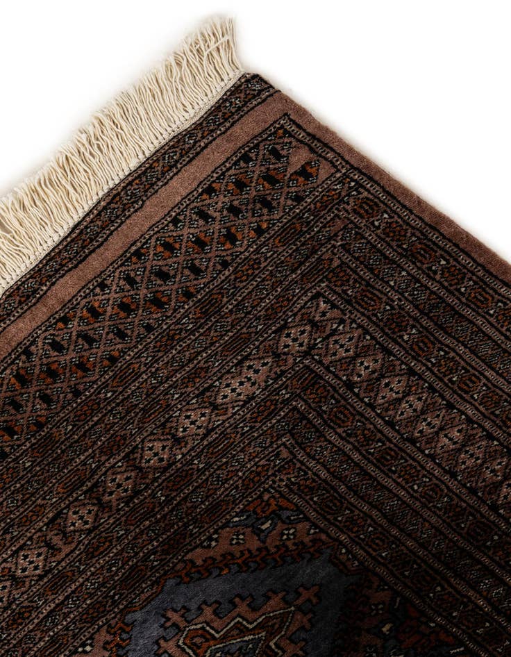 Detail image of  4' 4 x 5' 10  Hand Knotted Bokhara Oriental Wool Rug