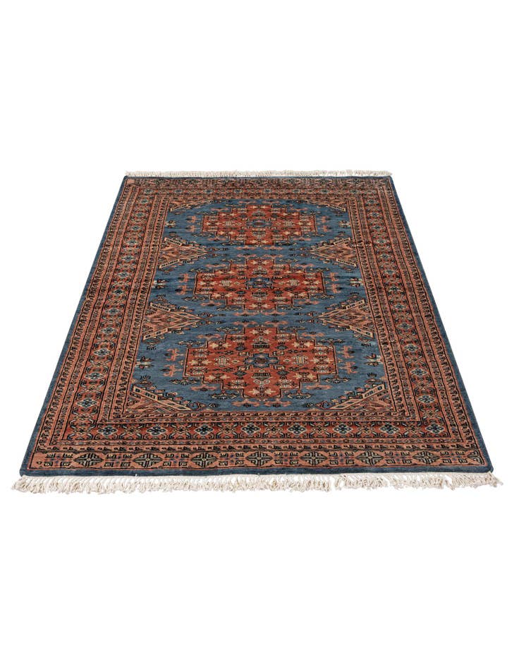 Detail image of  4' 3 x 6' 5  Hand Knotted Bokhara Wool Rug