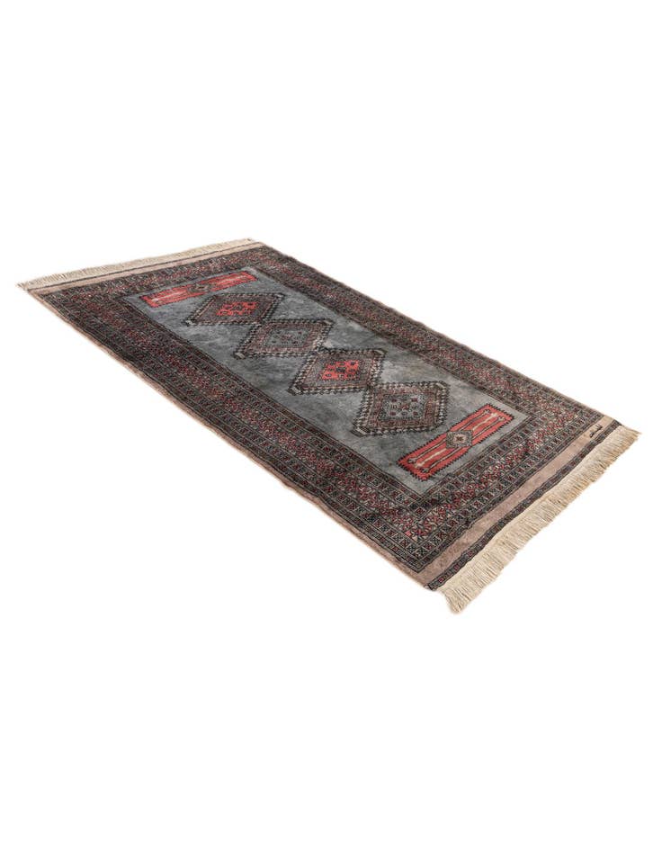 Detail image of  4' 2 x 6' 4  Hand Knotted Bokhara Oriental Wool Rug