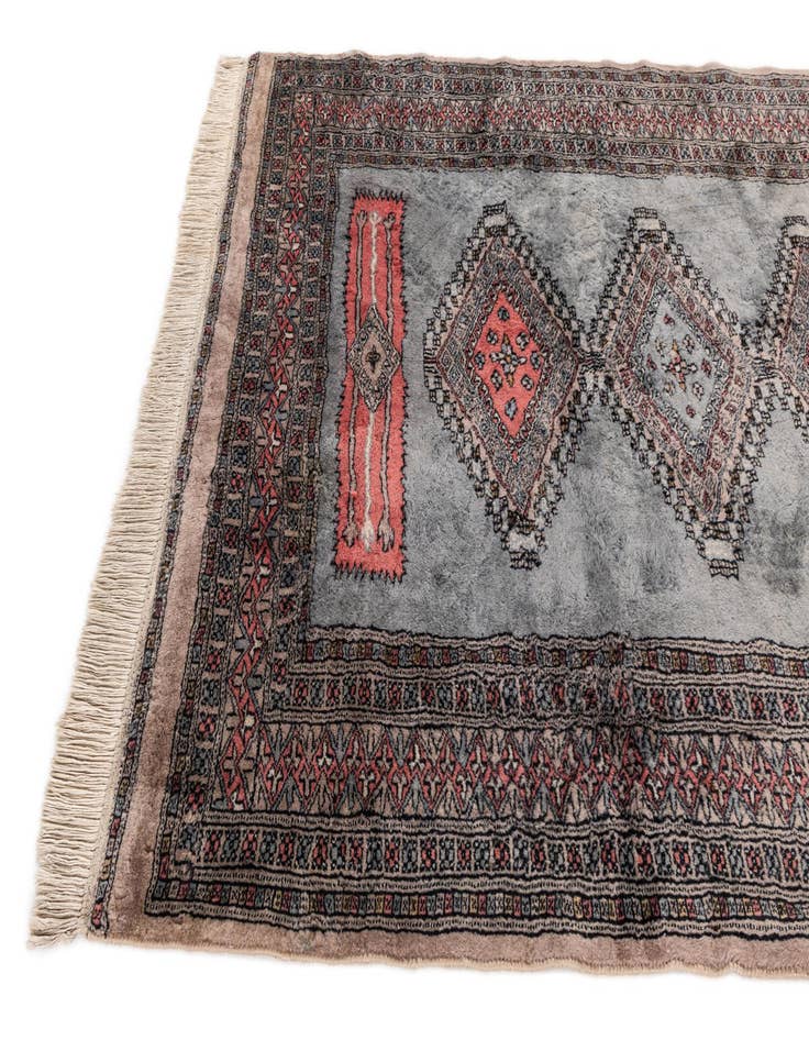 Detail image of  4' 2 x 6' 4  Hand Knotted Bokhara Oriental Wool Rug
