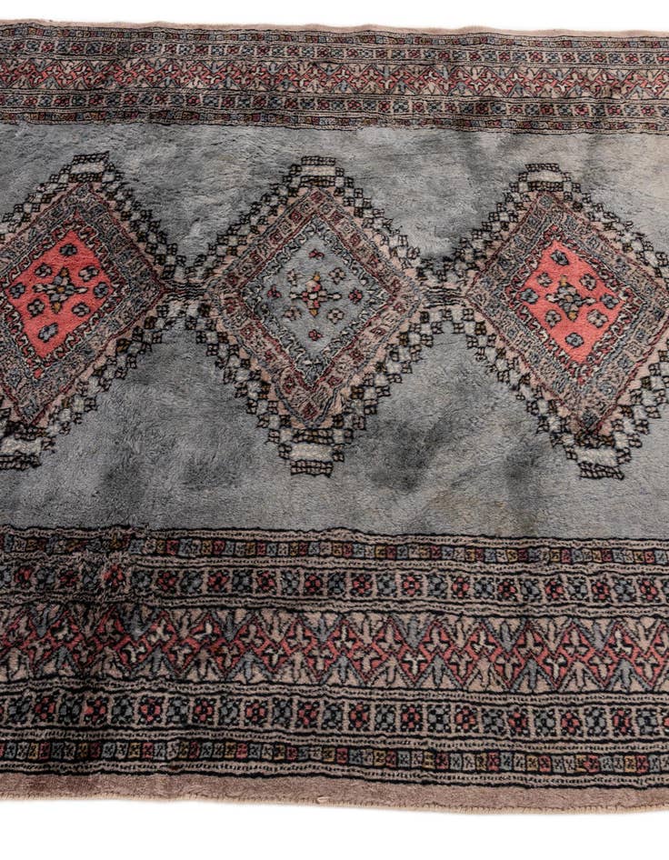 Detail image of  4' 2 x 6' 4  Hand Knotted Bokhara Oriental Wool Rug