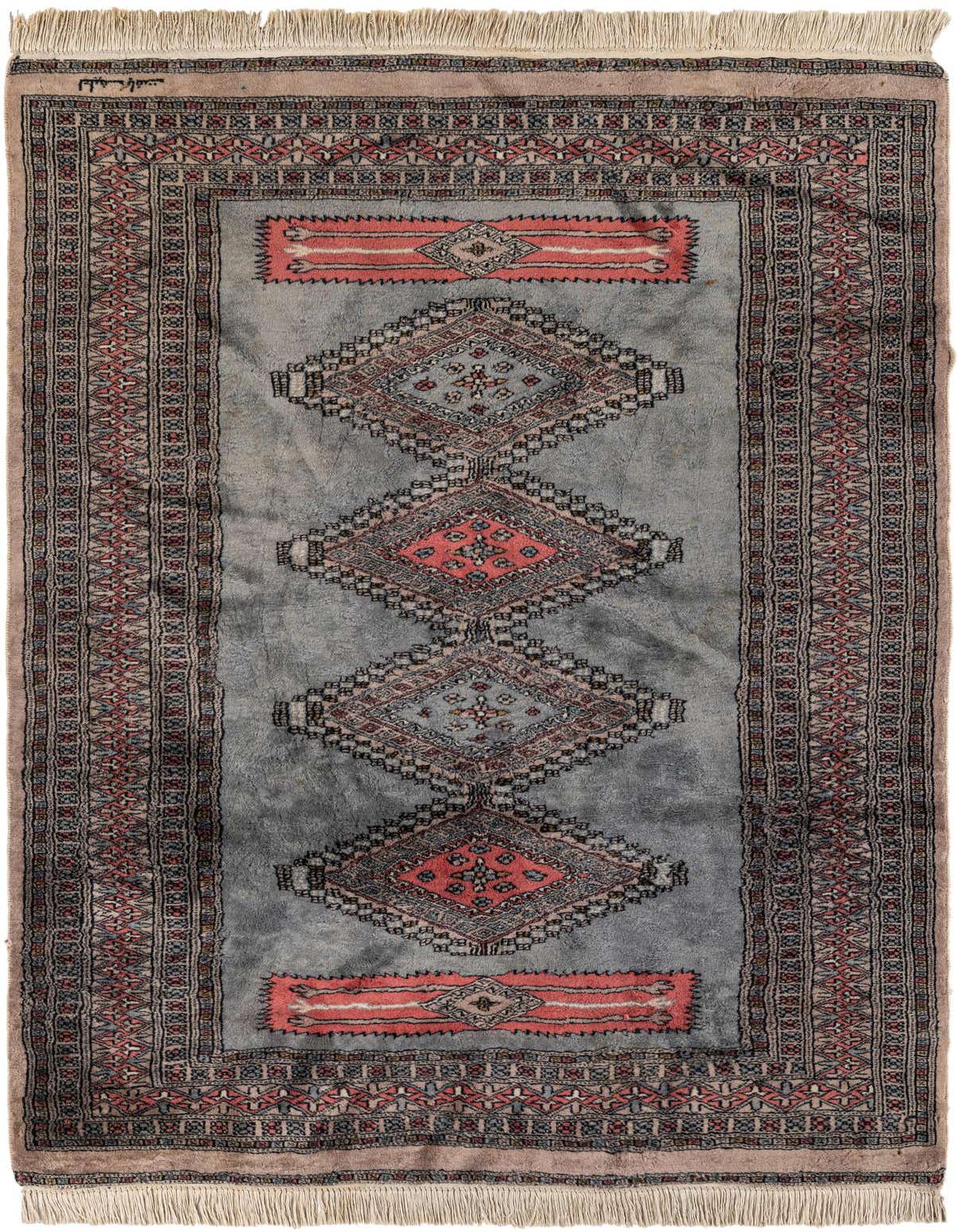 Primary image  4' 2 x 6' 4  Hand Knotted Bokhara Oriental Wool Rug