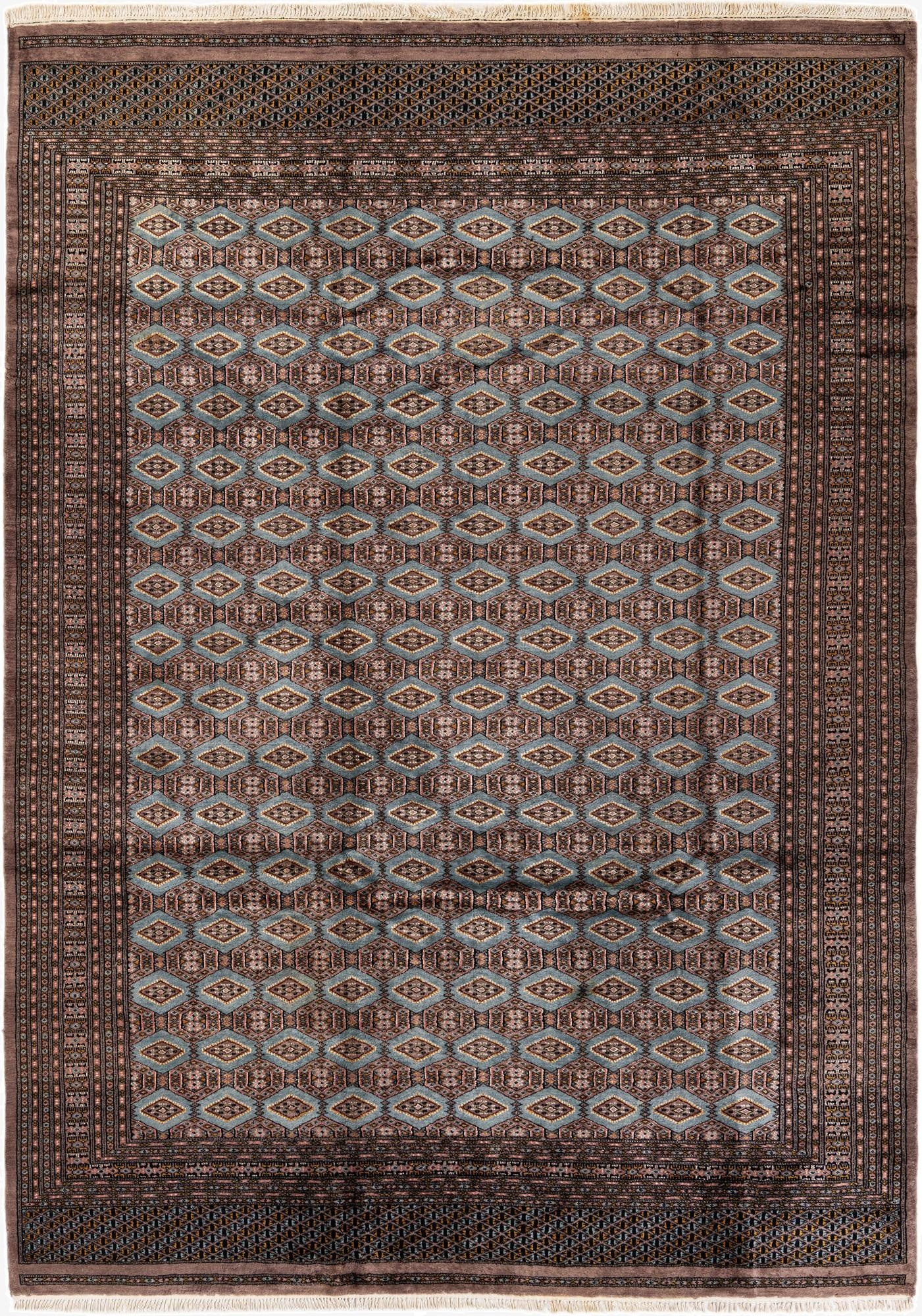  7' 3 x 10' 3  Hand Knotted Bokhara Oriental Wool Rug