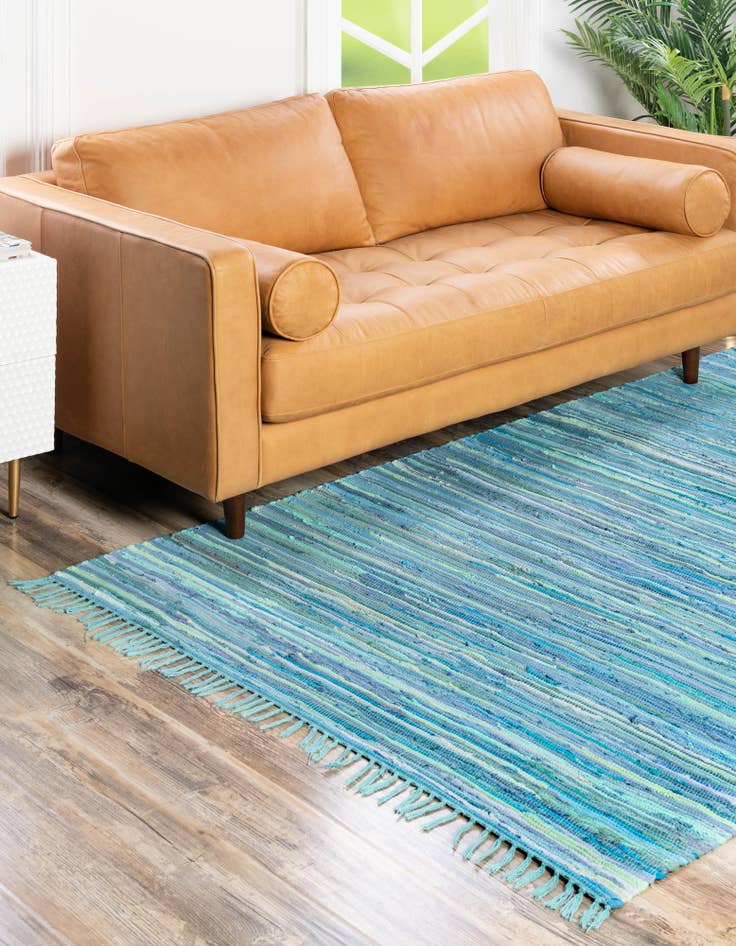 Detail image of  2' 2 x 3'  Hand Woven Chindi Cotton Rug