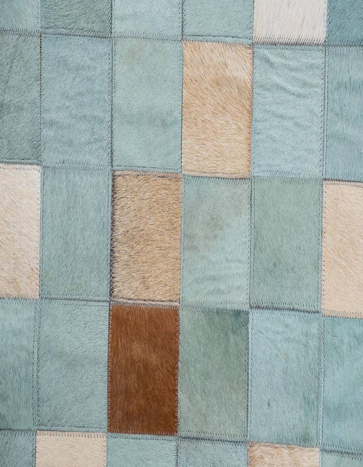 Detail image of  4' 10 x 6' 8 Cowhide Leather Rug