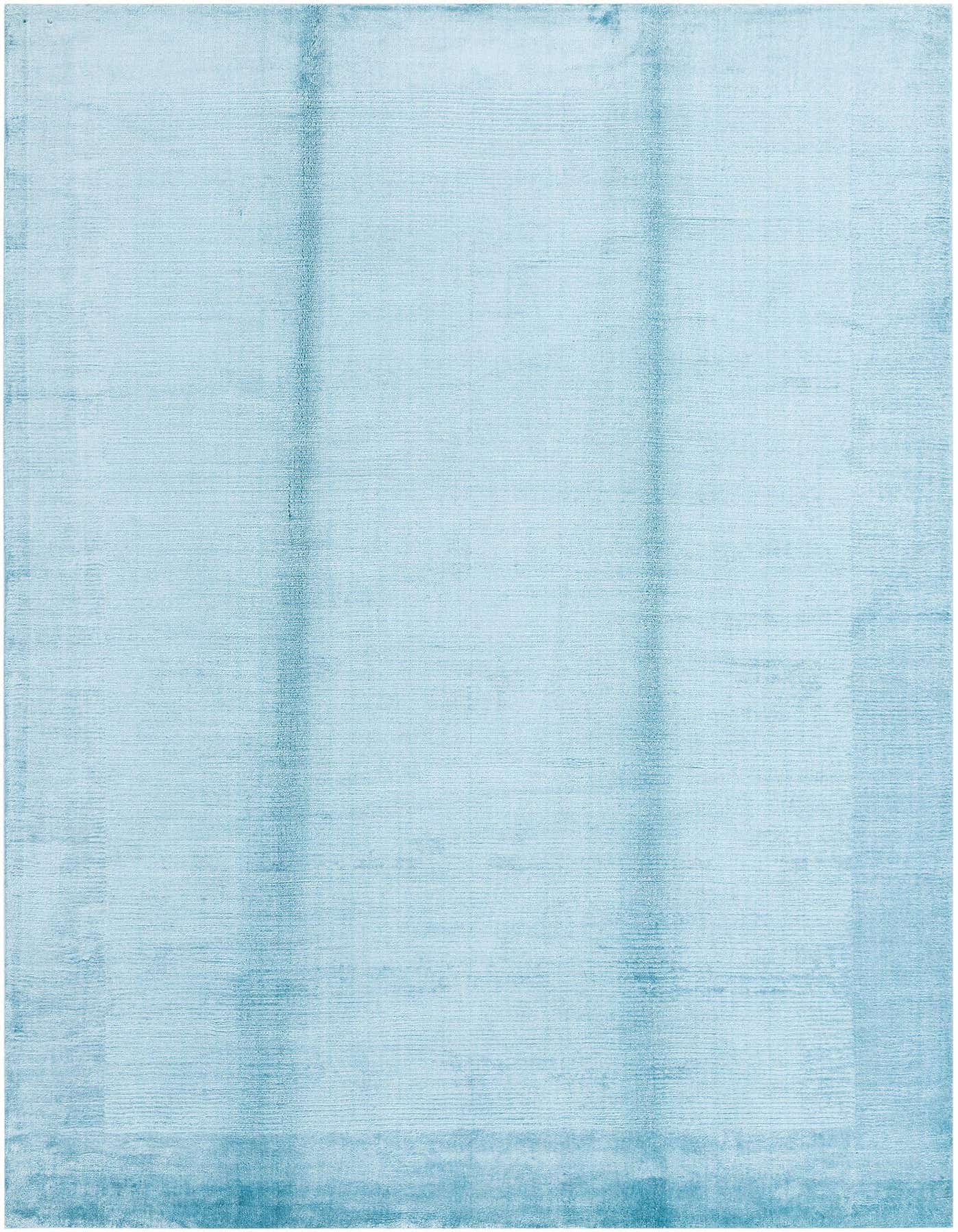 A rectangular 5x8 light blue modern area rug with subtle horizontal texture and vertical tonal variations, perfect for a living room.