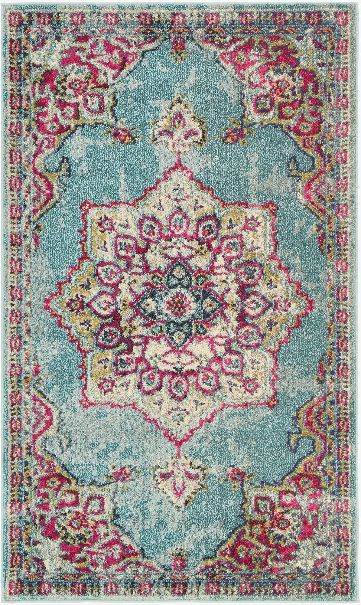  3' 3 x 5' 3  Washable Fleur Rug