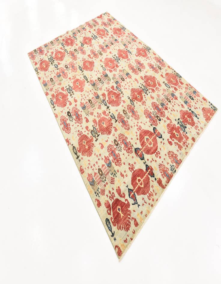 Detail image of 6' 10 x 9' 8 Hand Knotted Ikat Oriental Wool Rug