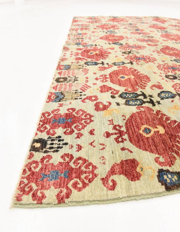 Detail image of 6' 10 x 9' 8 Hand Knotted Ikat Oriental Wool Rug