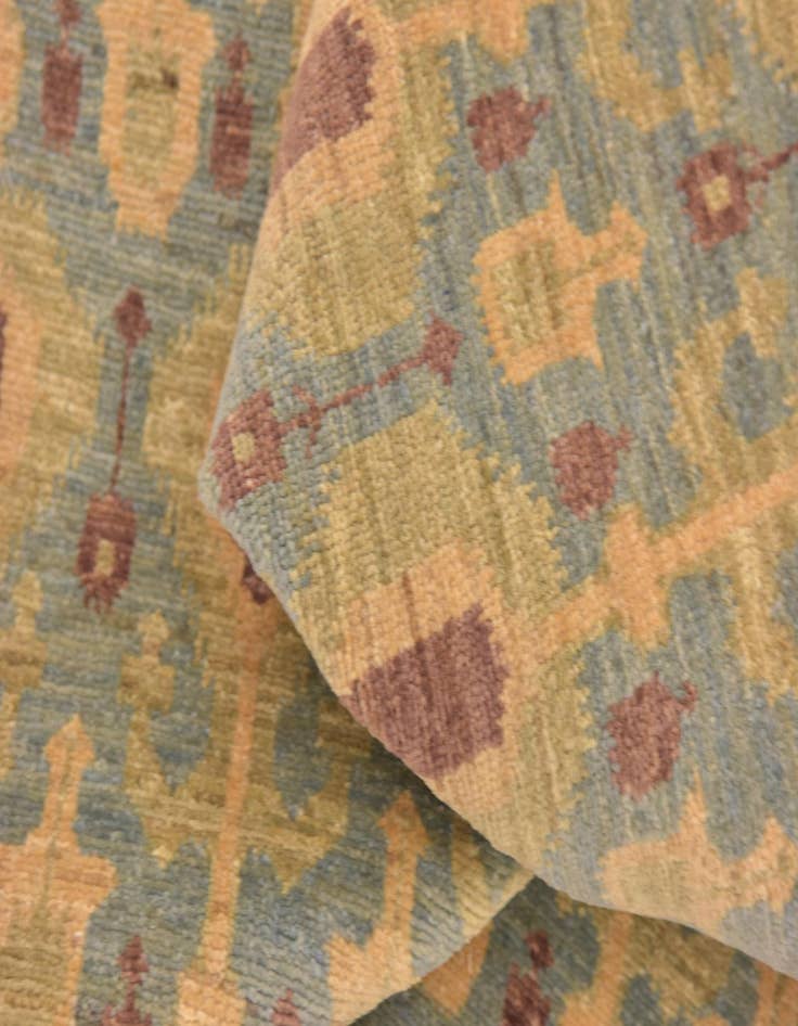 Detail image of  8' x 9' 9  Hand Knotted Ikat Rug